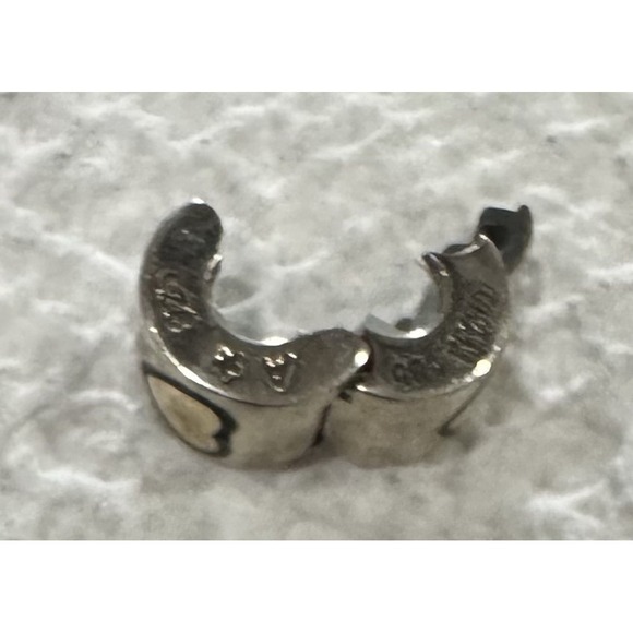 MC-4 Authentic Chamilia Sterling Silver Bead Gold Heart Lock‎ - Picture 11 of 13